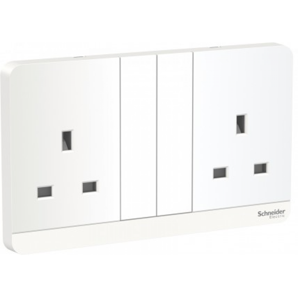 Schneider Electric 施耐德電氣 AvatarOn 13A兩位連保護門有掣插座 (搪瓷白)